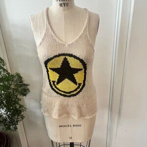 LOVE & LIBERTY Knit Smiley Face Star Tank Size Small